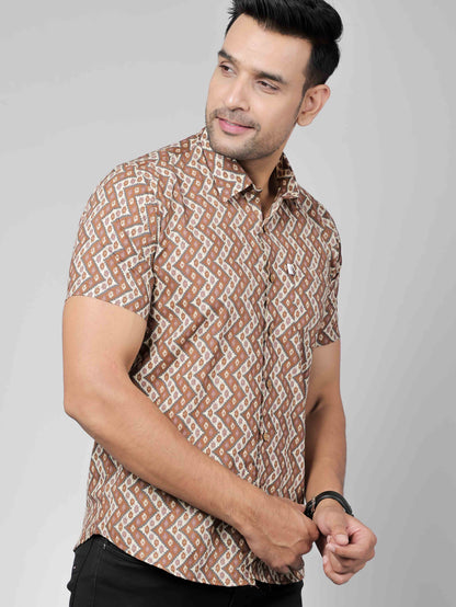 Men by House of Gulab Short Sleeves Cotton Shirt