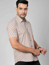 Men by House of Gulab Short Sleeves Cotton Shirt