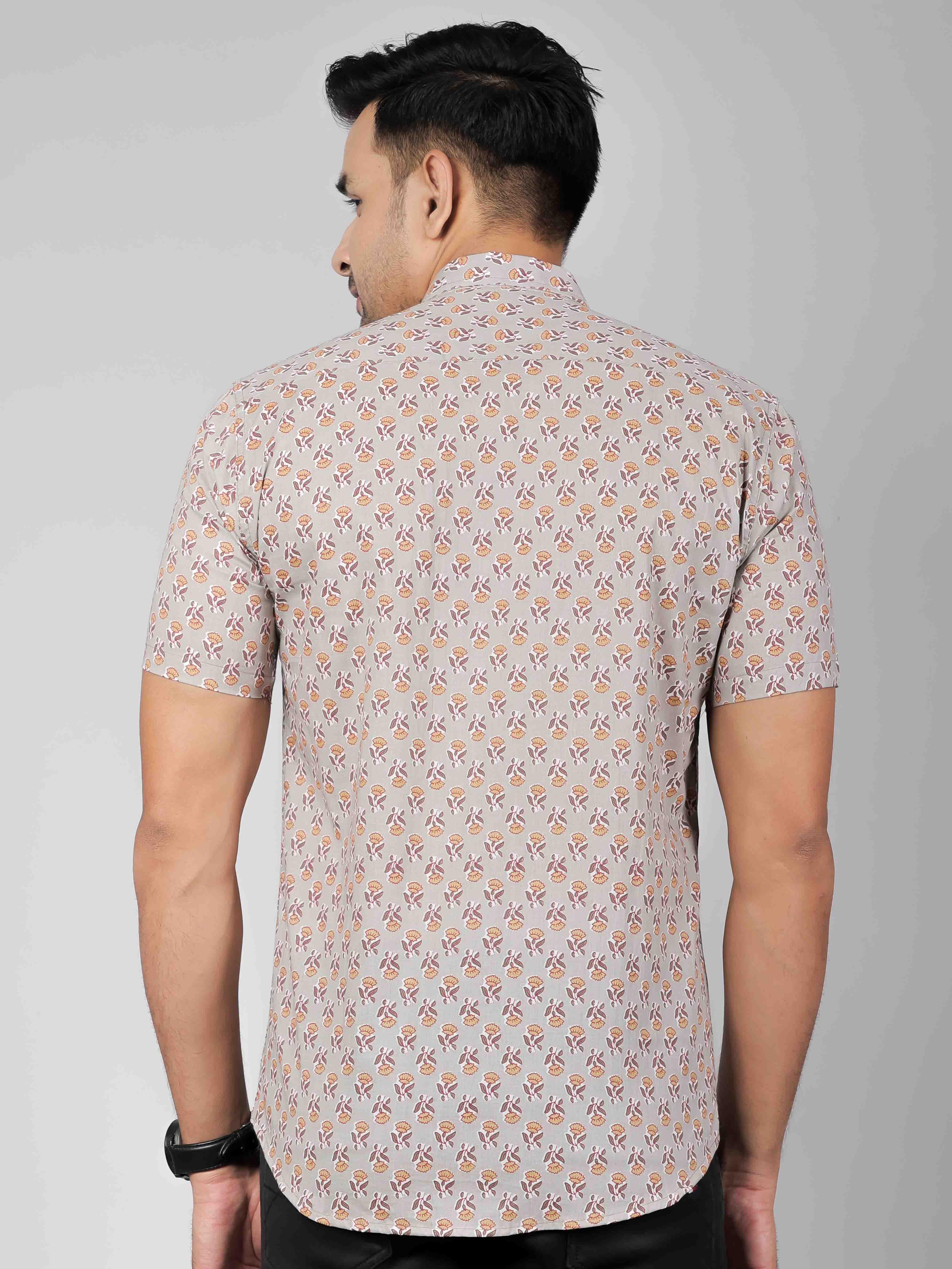 Men by House of Gulab Short Sleeves Cotton Shirt