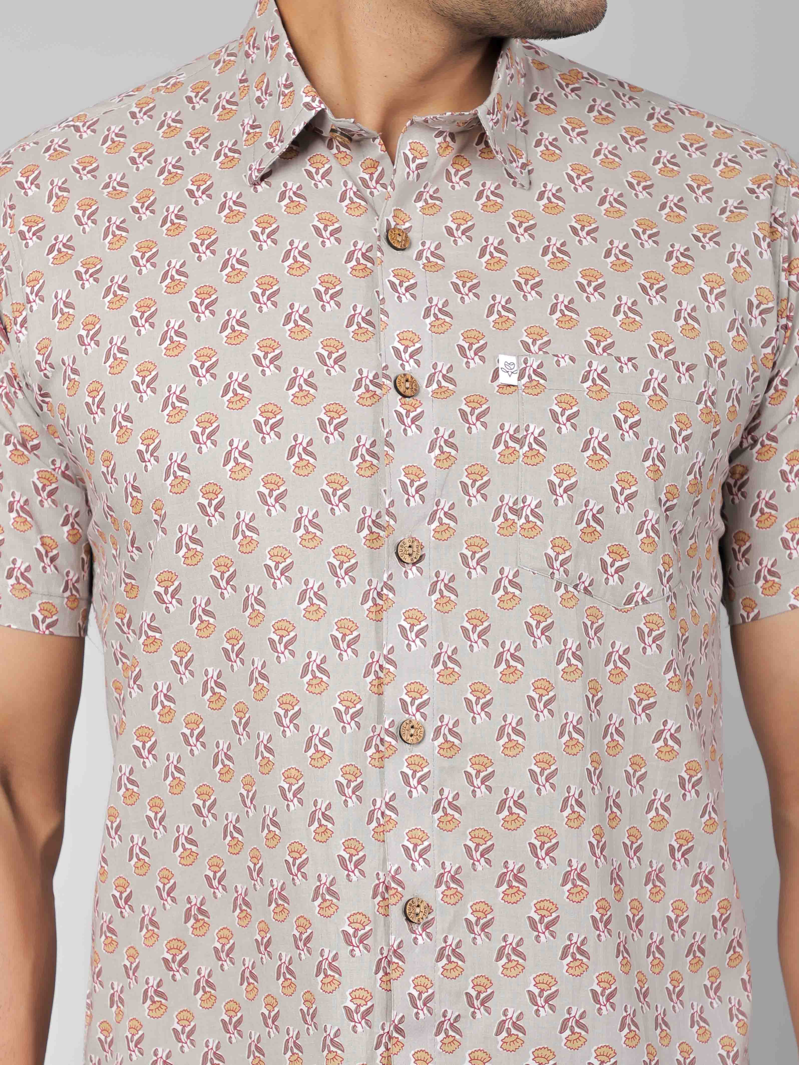 Men by House of Gulab Short Sleeves Cotton Shirt