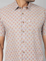 Men by House of Gulab Short Sleeves Cotton Shirt