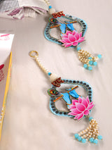 Diwali Gift Box | 1 Super Soft Percale Bedsheet, 1 Pair Door Hanging, 2 Metal Diyas, 2 Laddoo Candles