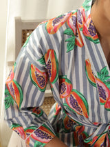 Cotton Kimono Handblock Printed Unisex Bathrobe - Free Size