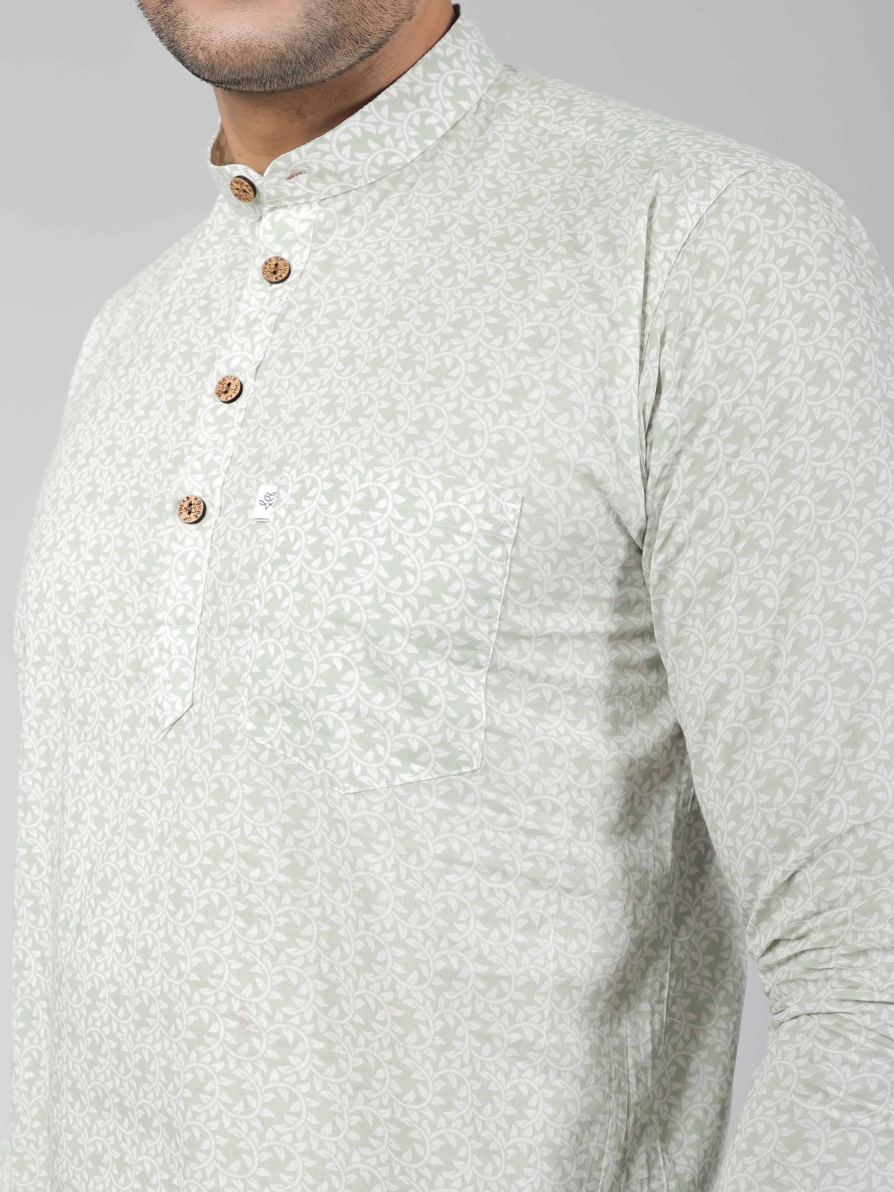Men by House of Gulab Full Sleeves Cotton Kurta Collar Shirt