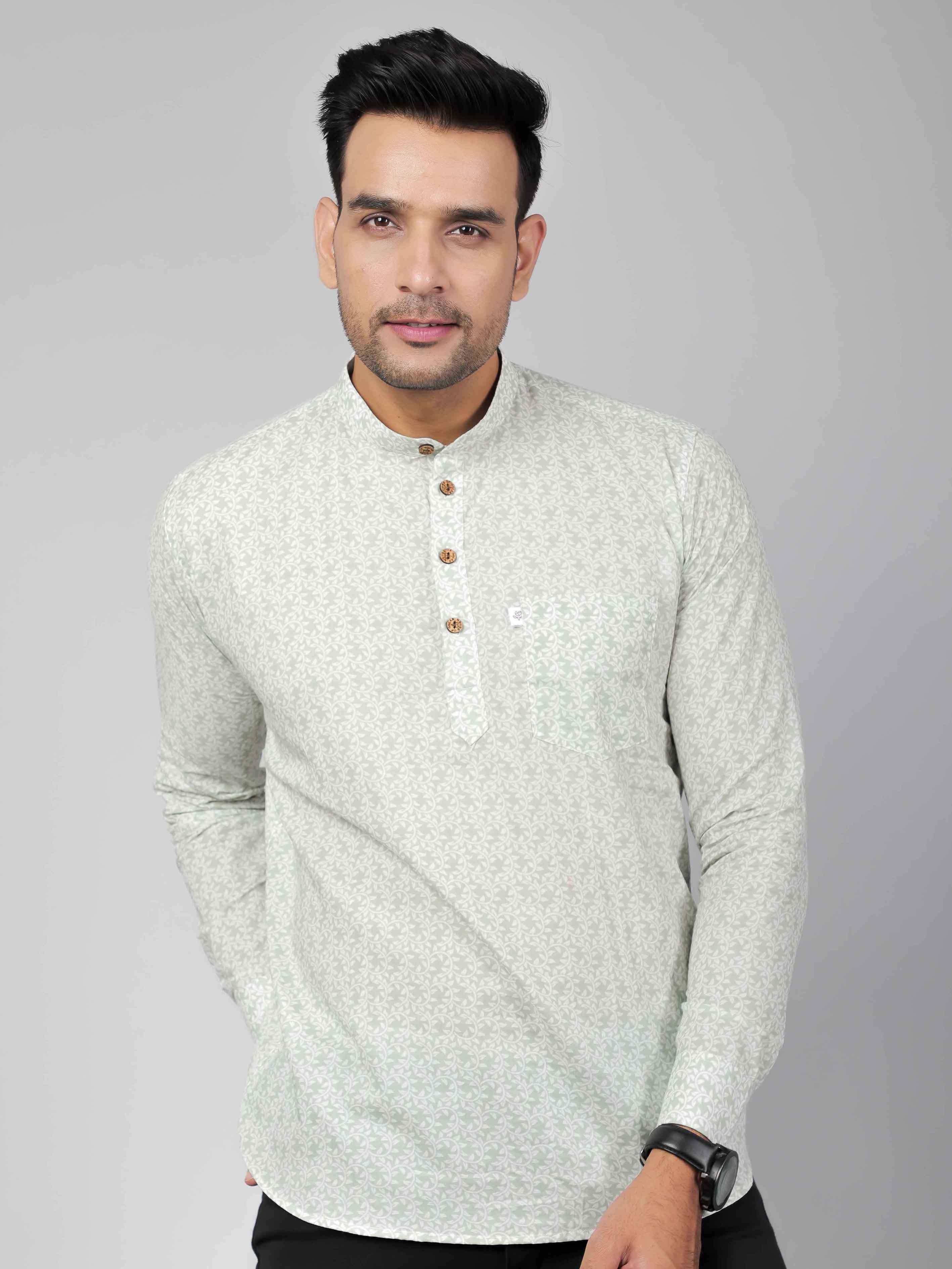 Men by House of Gulab Full Sleeves Cotton Kurta Collar Shirt
