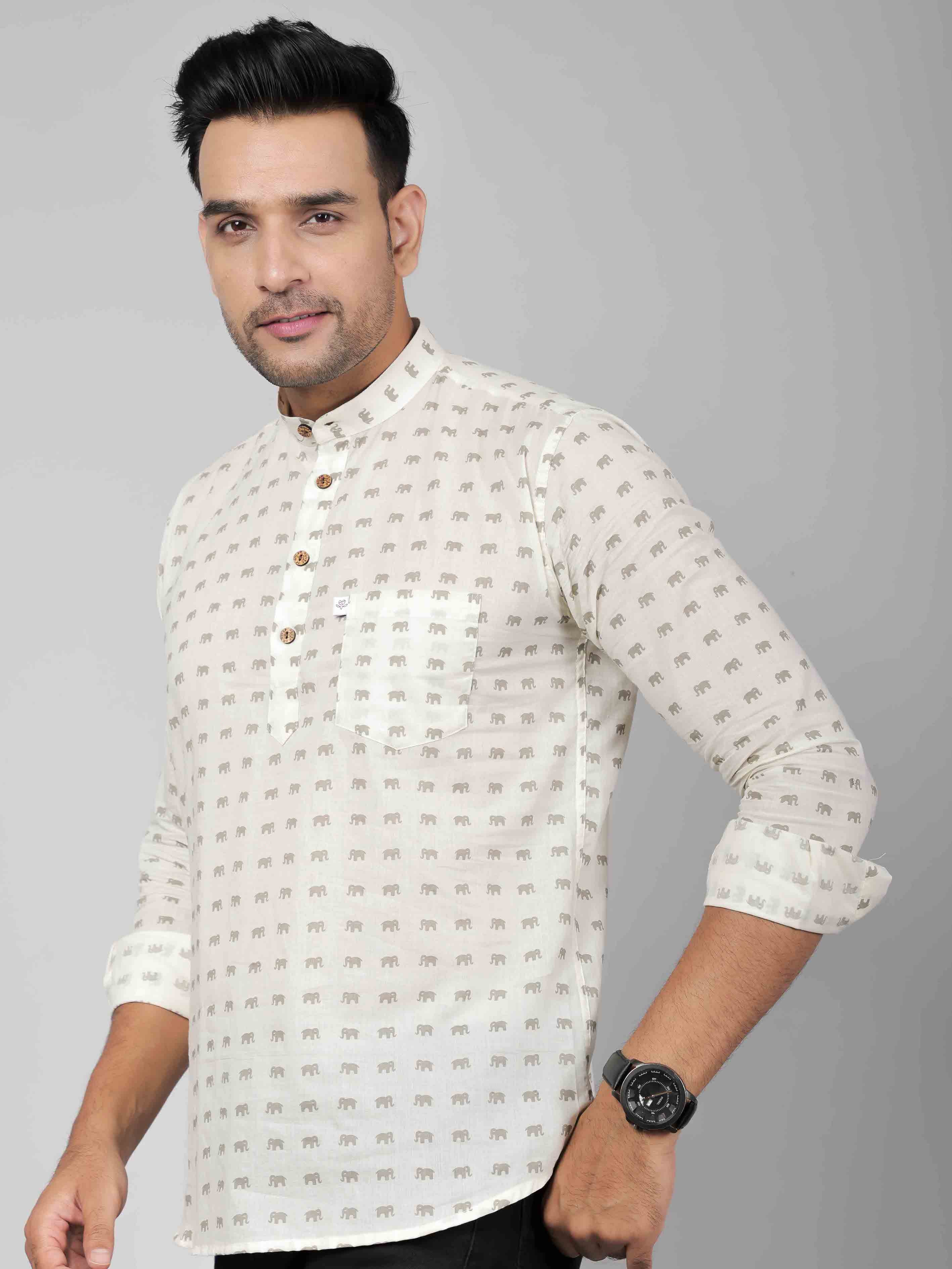 Men by House of Gulab Full Sleeves Cotton Kurta Collar Shirt