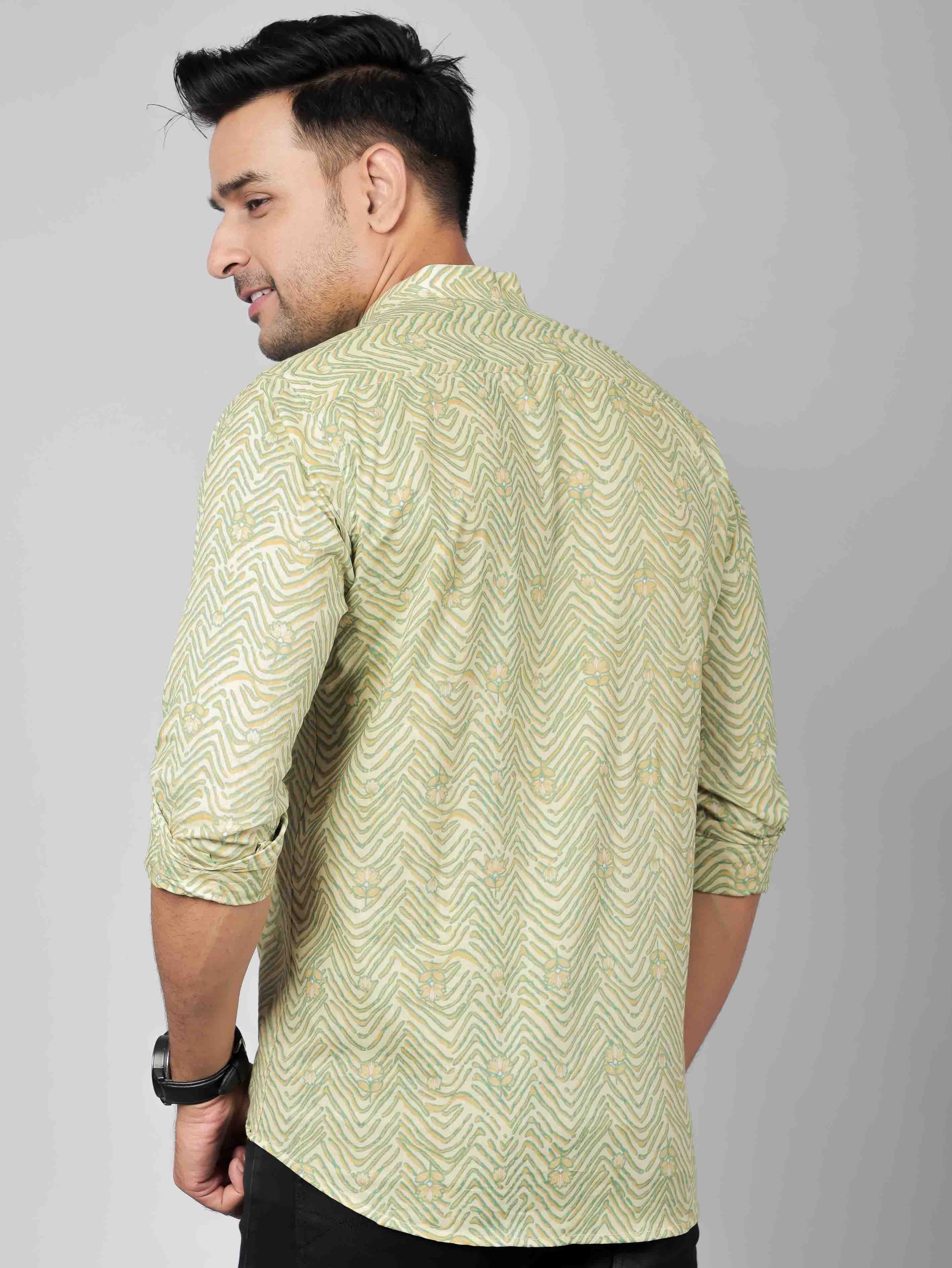 Men by House of Gulab Full Sleeves Cotton Kurta Collar Shirt