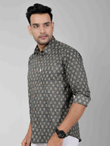 Men by House of Gulab Full  Sleeves Cotton Shirt
