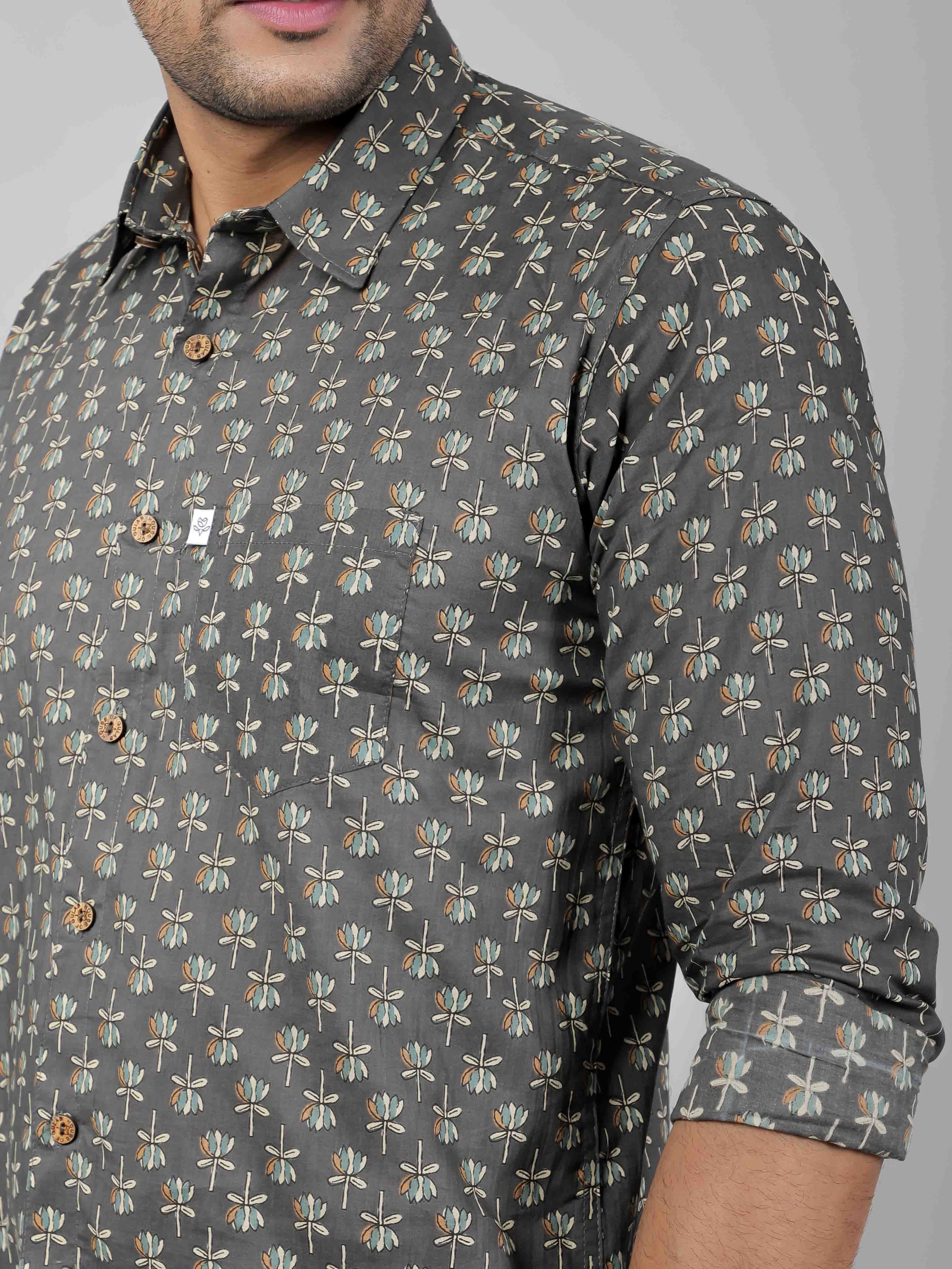 Men by House of Gulab Full  Sleeves Cotton Shirt