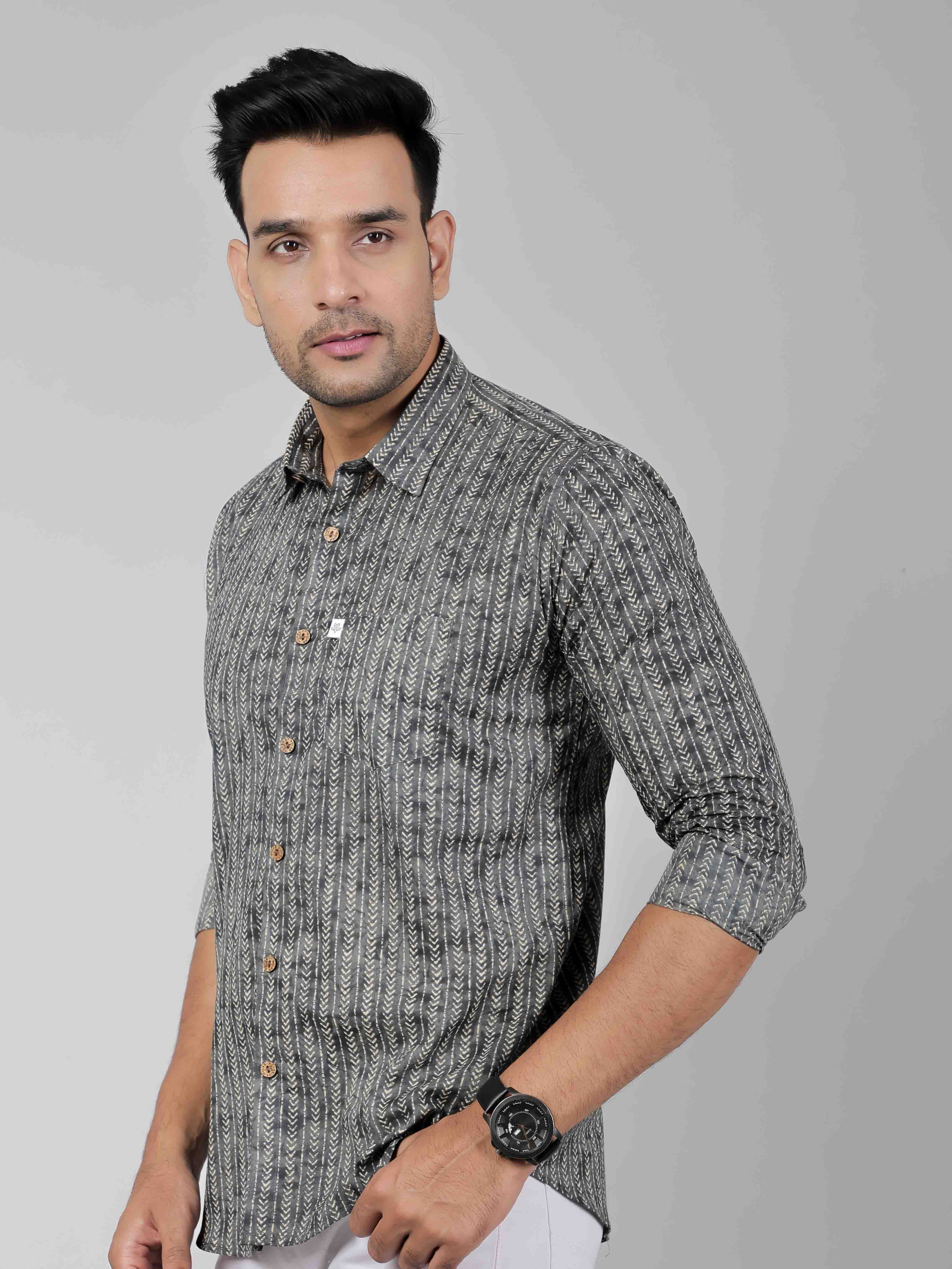 Men by House of Gulab Full  Sleeves Cotton Shirt