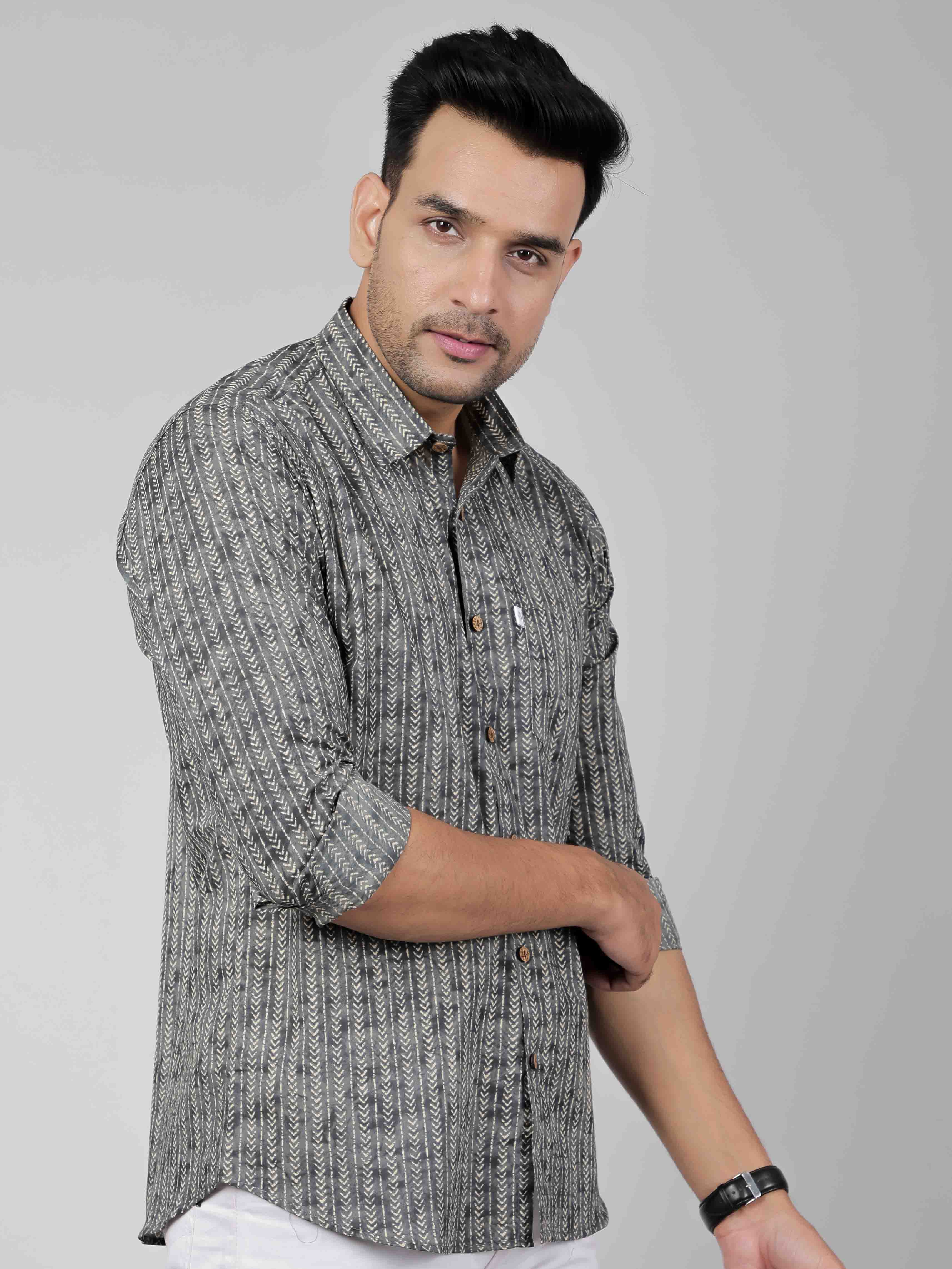 Men by House of Gulab Full  Sleeves Cotton Shirt