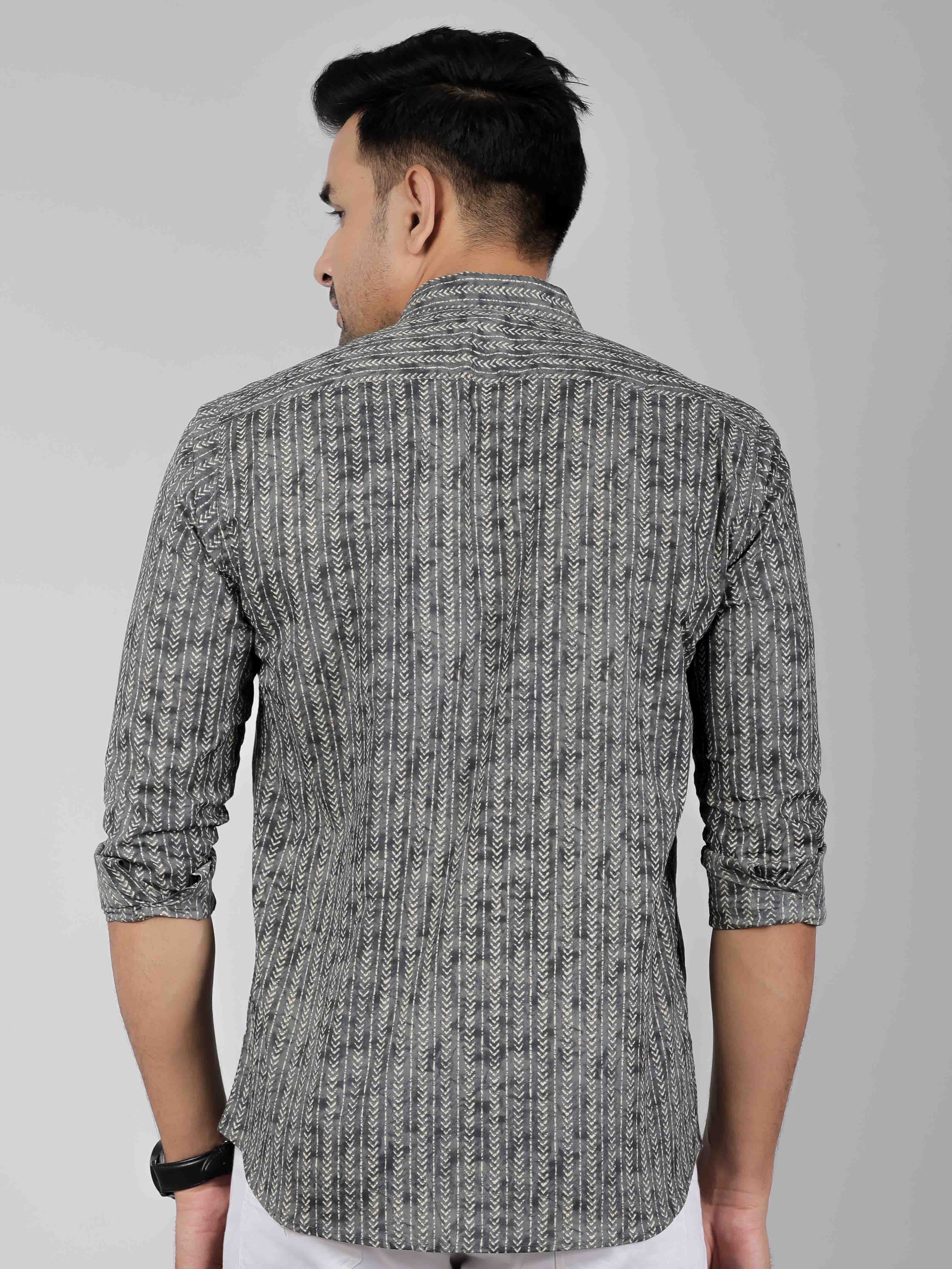 Men by House of Gulab Full  Sleeves Cotton Shirt