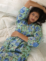 Cotton Kimono Handblock Printed Unisex Bathrobe - Free Size