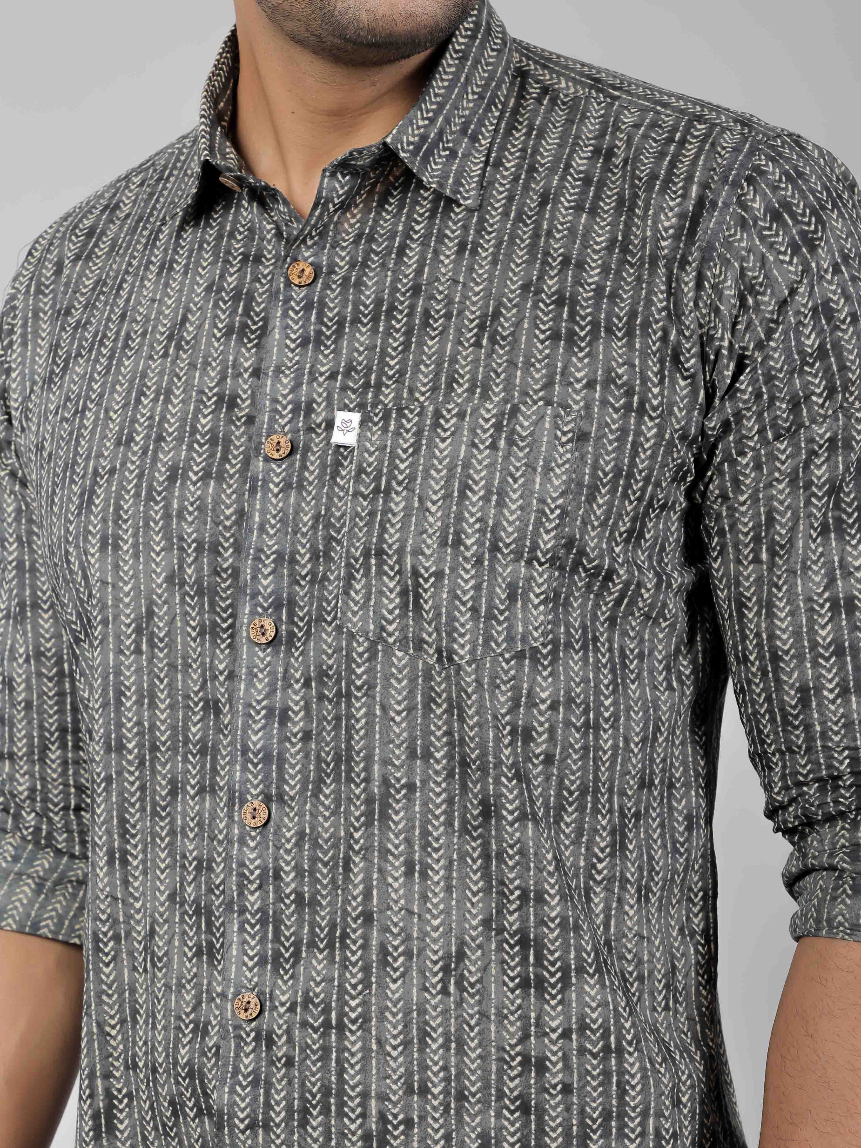 Men by House of Gulab Full  Sleeves Cotton Shirt