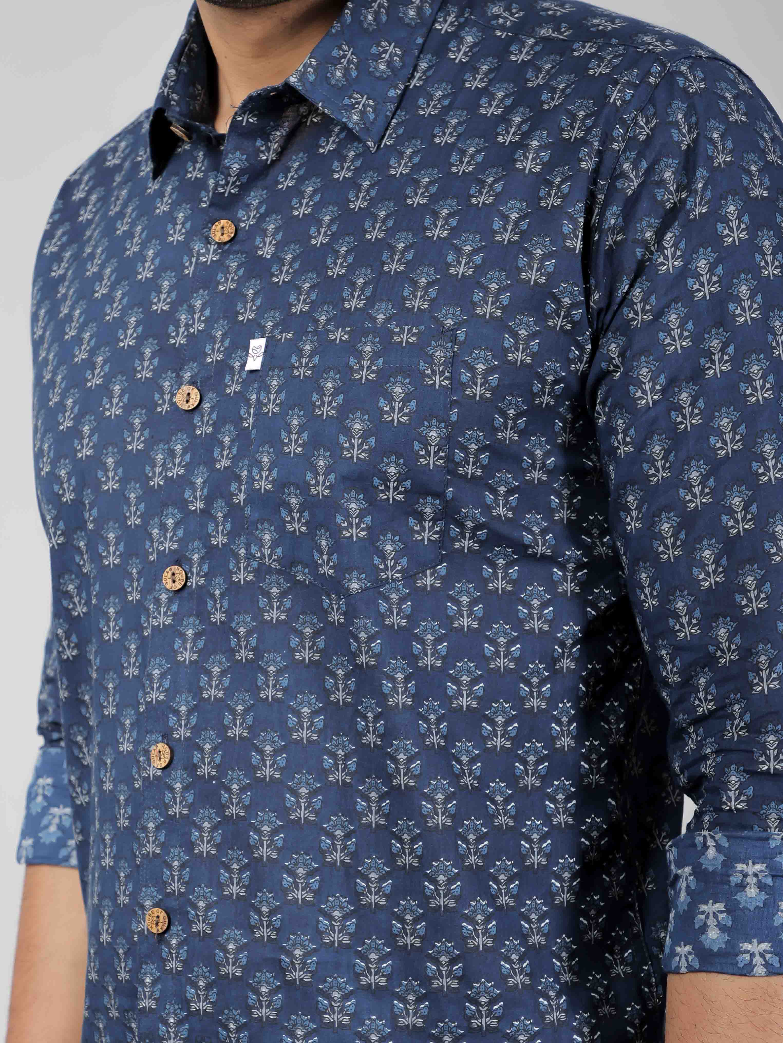 Men by House of Gulab Full  Sleeves Cotton Shirt