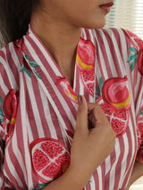 Cotton Kimono Handblock Printed Unisex Bathrobe - Free Size