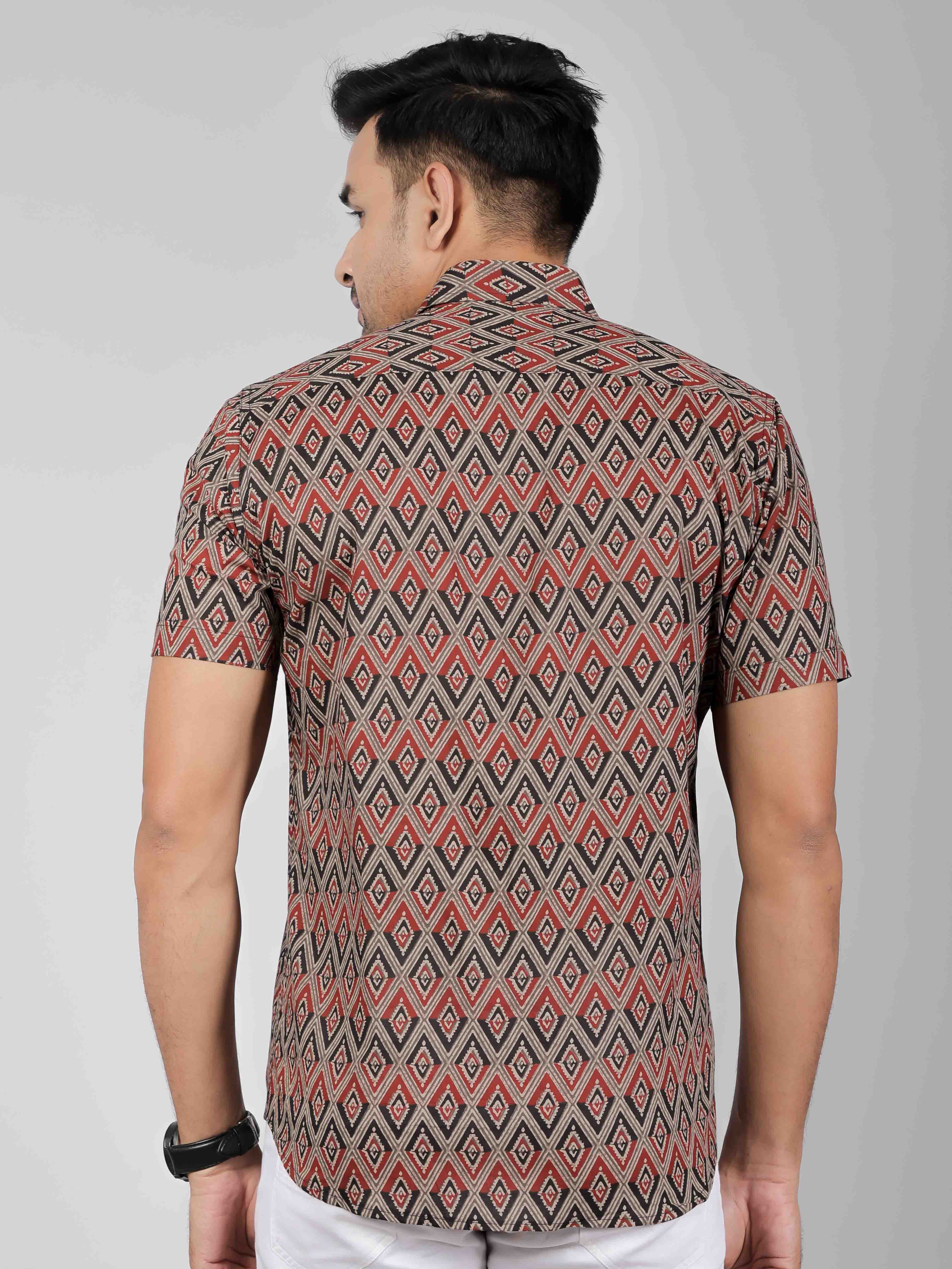 Men by House of Gulab Short Sleeves Cotton Shirt