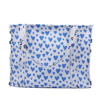 Handblock Printed Quilted Tote Bag without zip/button 17x18x 6 inches