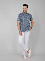 Men by House of Gulab Short Sleeves Cotton Shirt