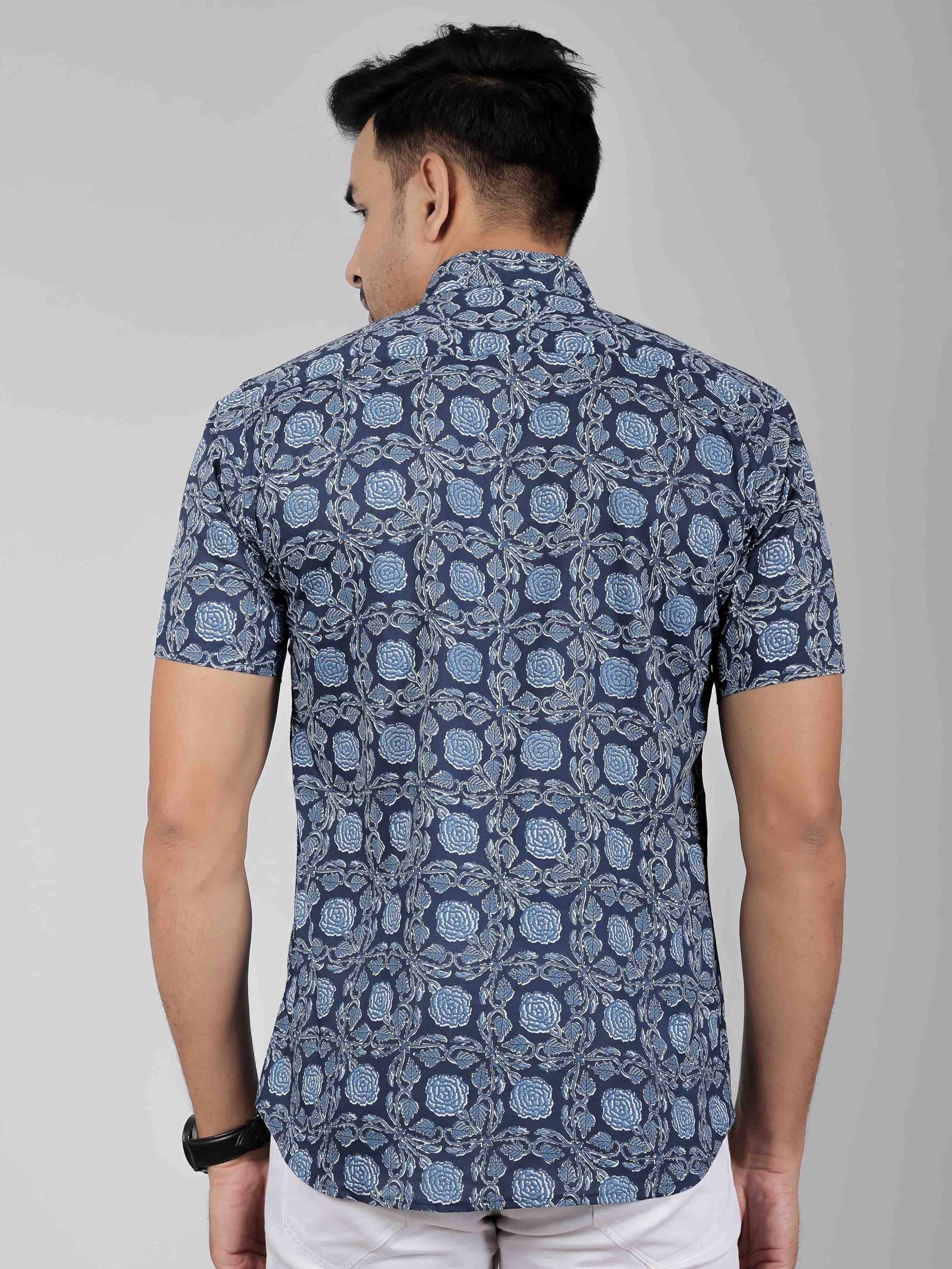 Men by House of Gulab Short Sleeves Cotton Shirt