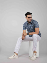 Men by House of Gulab Short Sleeves Cotton Shirt