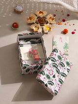 Handmade Diwali Gift Box – Stationery & Desk Essentials Set (Diary, Notepad, Photo Frame, Rakhi Set & Coasters)