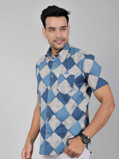 Men by House of Gulab Short Sleeves Cotton Shirt