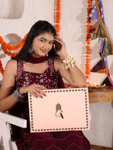 Diwali Gift Set – Handblock Printed Laptop Sleeve (13" & 15") + 3 Matching Utility Pouches + Set of 2 Silver Ornamental Rakhis