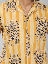 Men by House of Gulab Cuban Collar Cotton Shirt