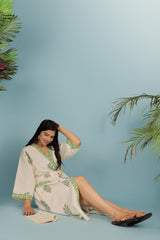Waffle Cotton Handblock Printed Unisex Bathrobe - Free Size