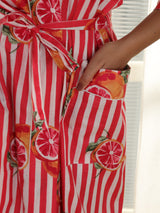 Cotton Kimono Handblock Printed Unisex Bathrobe - Free Size