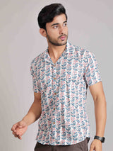 Men by House of Gulab Cuban Collar Cotton Shirt