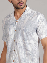 Men by House of Gulab Cuban Collar Cotton Shirt