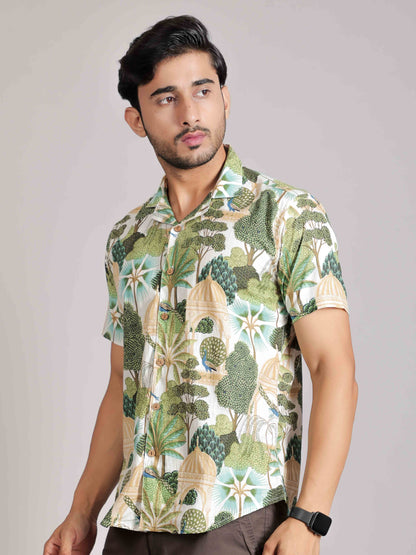 Men by House of Gulab Cuban Collar Cotton Shirt