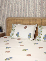 Premium Percale Cotton Super King Bedsheet with 2 Pillow Covers