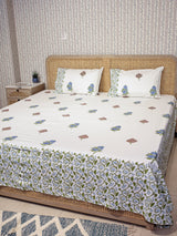 Premium Percale Cotton Super King Bedsheet with 2 Pillow Covers