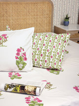 Premium Percale Cotton Super King Bedsheet with 2 Pillow Covers