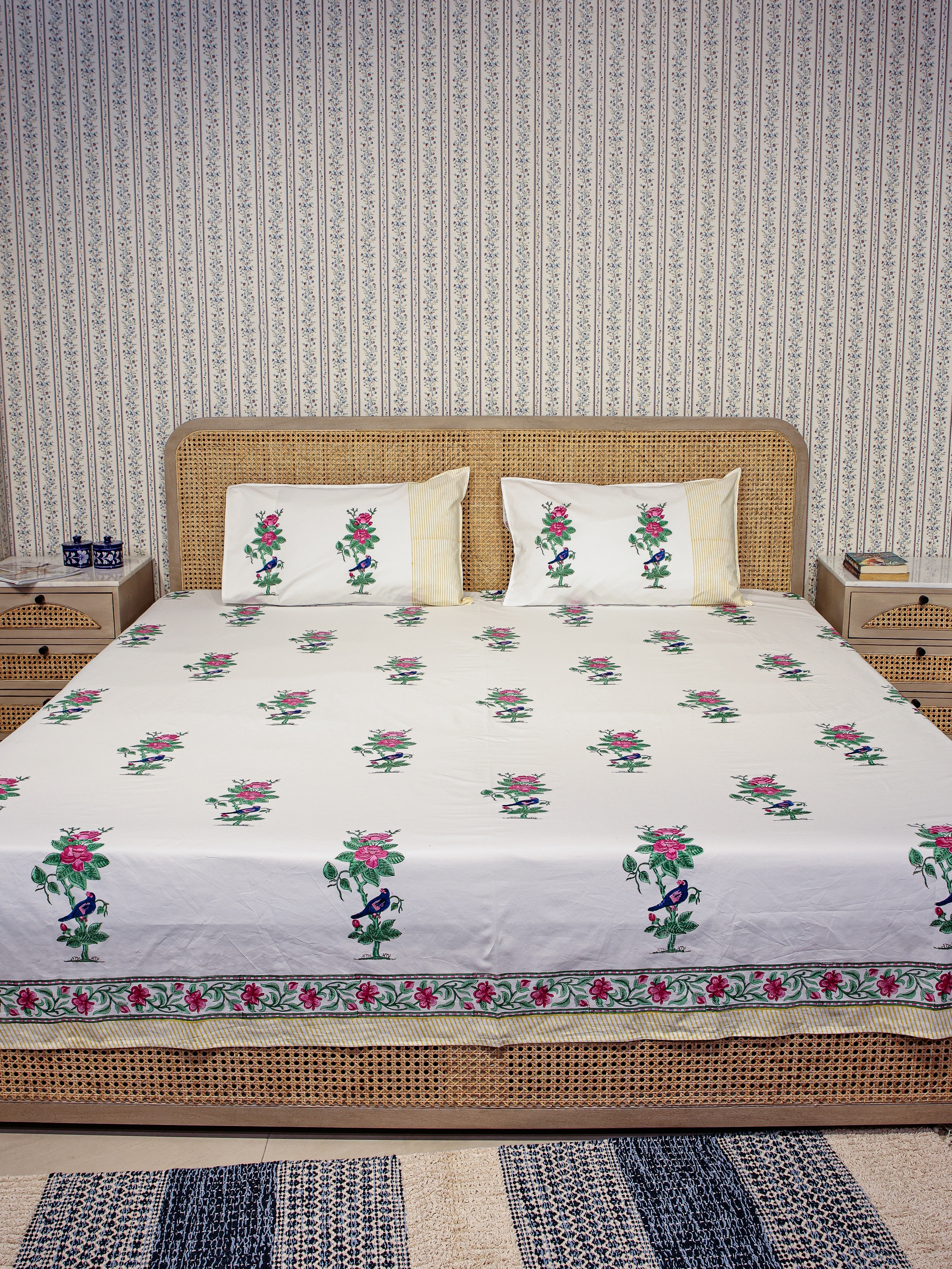 Premium Percale Cotton Super King Bedsheet with 2 Pillow Covers