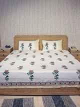 Premium Percale Cotton Super King Bedsheet with 2 Pillow Covers