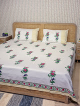 Premium Percale Cotton Super King Bedsheet with 2 Pillow Covers