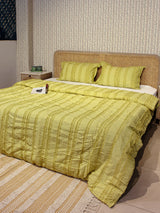 King Size Double Bed Tufted Cotton Quilt with Microfibre filling & 2 Pillow Covers