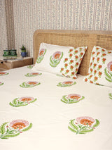 Premium Percale Cotton Super King Bedsheet with 2 Pillow Covers