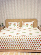 Premium Percale Cotton Super King Bedsheet with 2 Pillow Covers