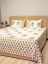 Premium Percale Cotton Super King Bedsheet with 2 Pillow Covers