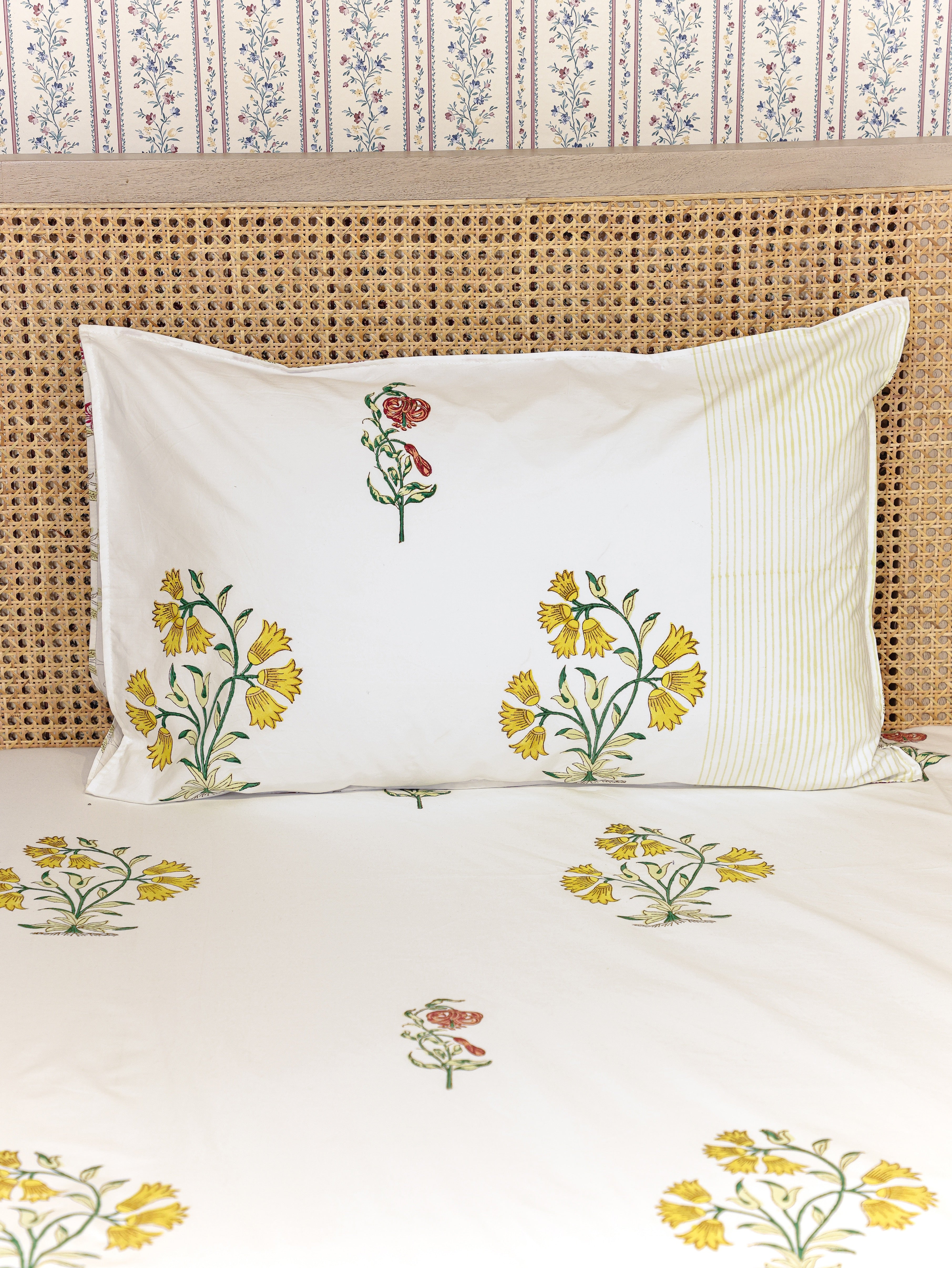 Premium Percale Cotton Super King Bedsheet with 2 Pillow Covers