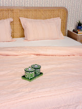 King Size Double Bed Tufted Cotton Quilt with Microfibre filling & 2 Pillow Covers