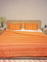 King Size Double Bed Tufted Cotton Quilt with Microfibre filling & 2 Pillow Covers