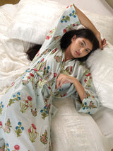 Cotton Kimono Handblock Printed Unisex Bathrobe - Free Size
