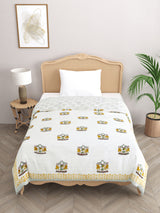 Handblock printed Cotton Reversible Kids Razai/ Quilt- 60x90 inches