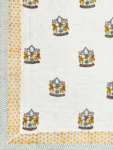 Handblock printed Cotton Reversible Kids Razai/ Quilt- 60x90 inches